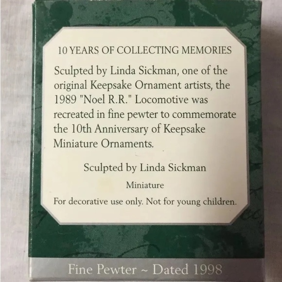 Hallmark Noel RR-locomotive 1989-98 pewter ornament - Picture 2 of 4